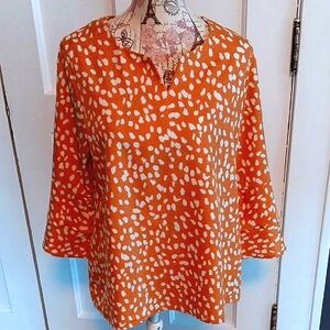 Myra Bag multicolored blouse with collar 3/4 sleeves and boxy relaxed style